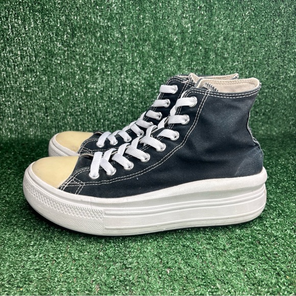 Converse Chucks All Star Move Platform High Tops Classic Black White Women Sz 9 - Picture 3 of 12